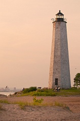 File Mile Point Lighthouse at Dusk in Connecticut